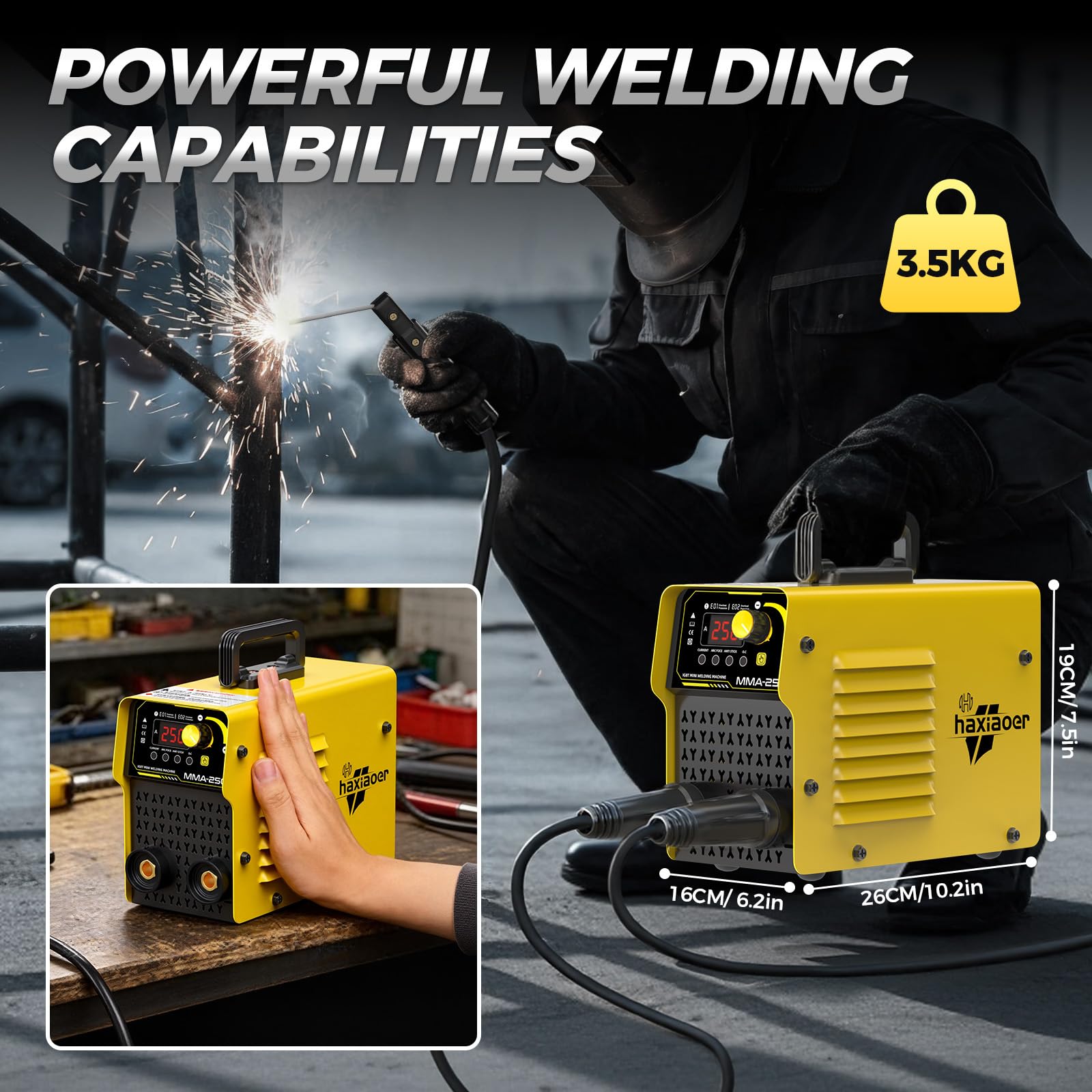 HAXIAOER 250A Mini Poste a Souder ARC,2 in 1 ARC/STICK/LIFT TIG