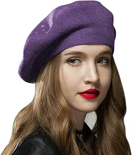 قبعة بيريه من الصوف الفرنسي للنساء من سومولوكس، قبعة كلاسيكية بلون سادة للخريف والشتاء