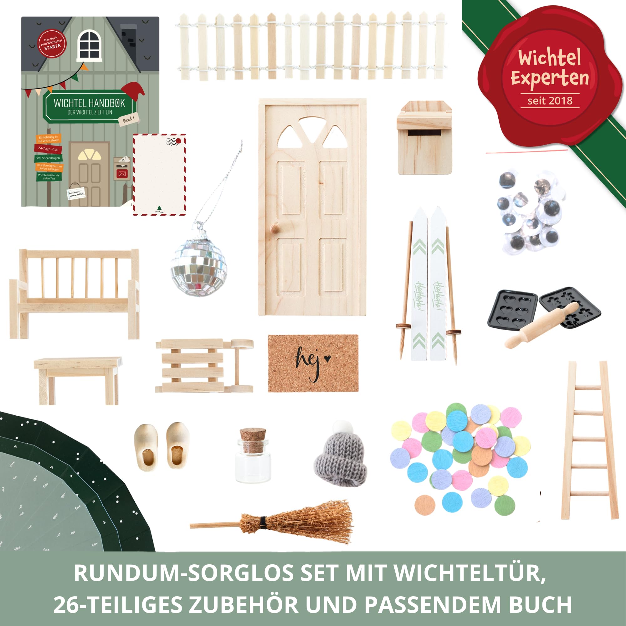 Wichteltür Set mit Wichtelbuch & Zubehör