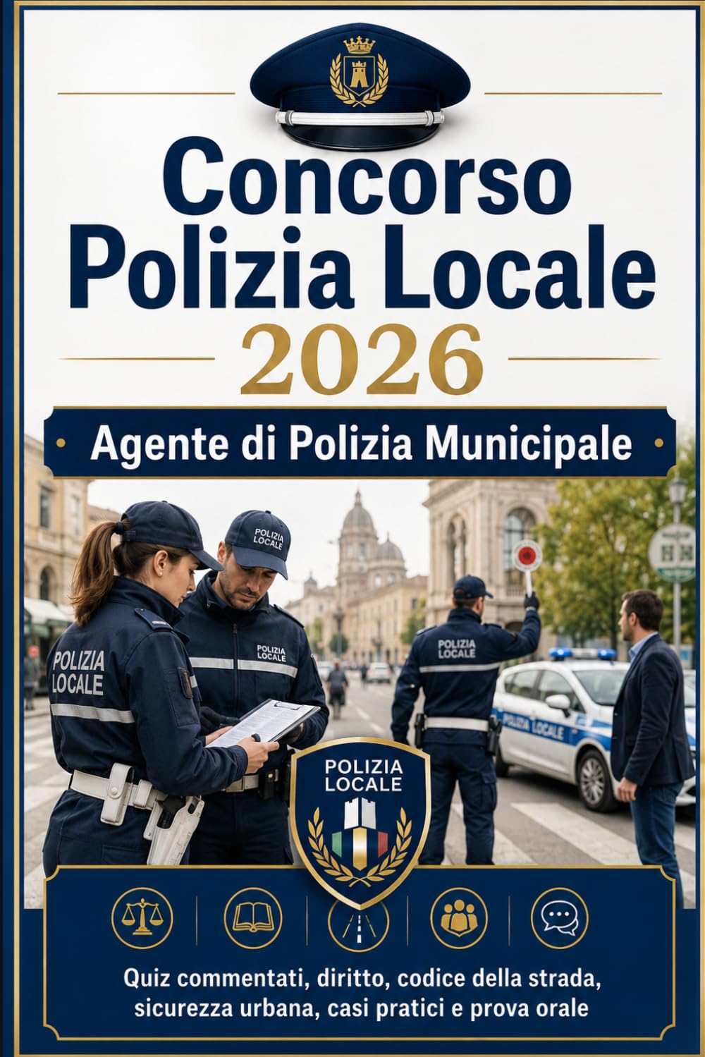 Concorso Polizia Locale 2026 — Agente di Polizia Municipale: Quiz commentati, diritto, codice della strada, sicurezza urbana, casi pratici e prova orale