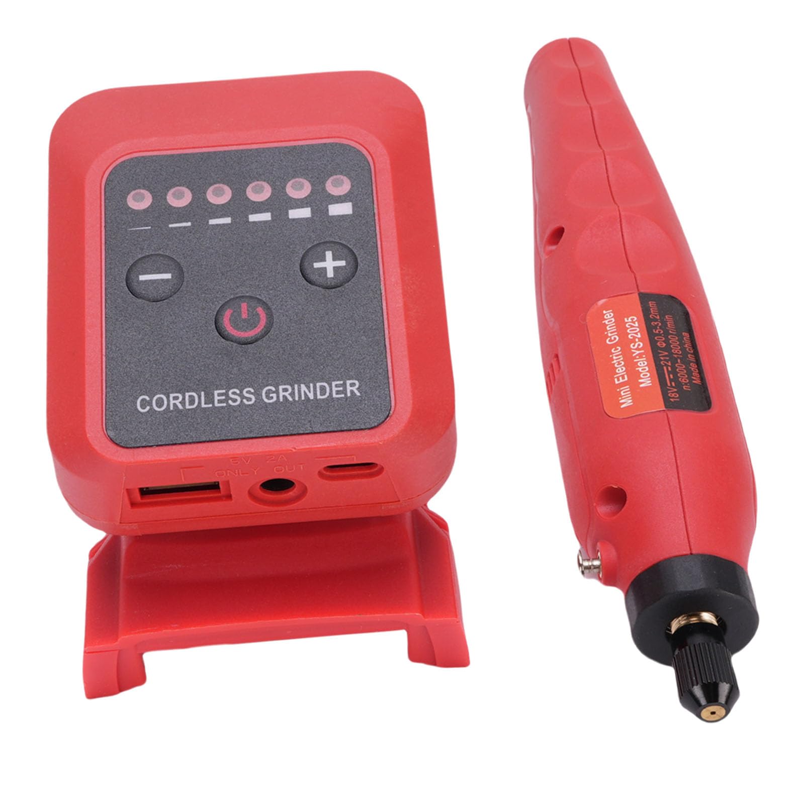 Dpofirs Amoladora Inalámbrica Pequeña 20V, 6000-18000rpm Herramienta
