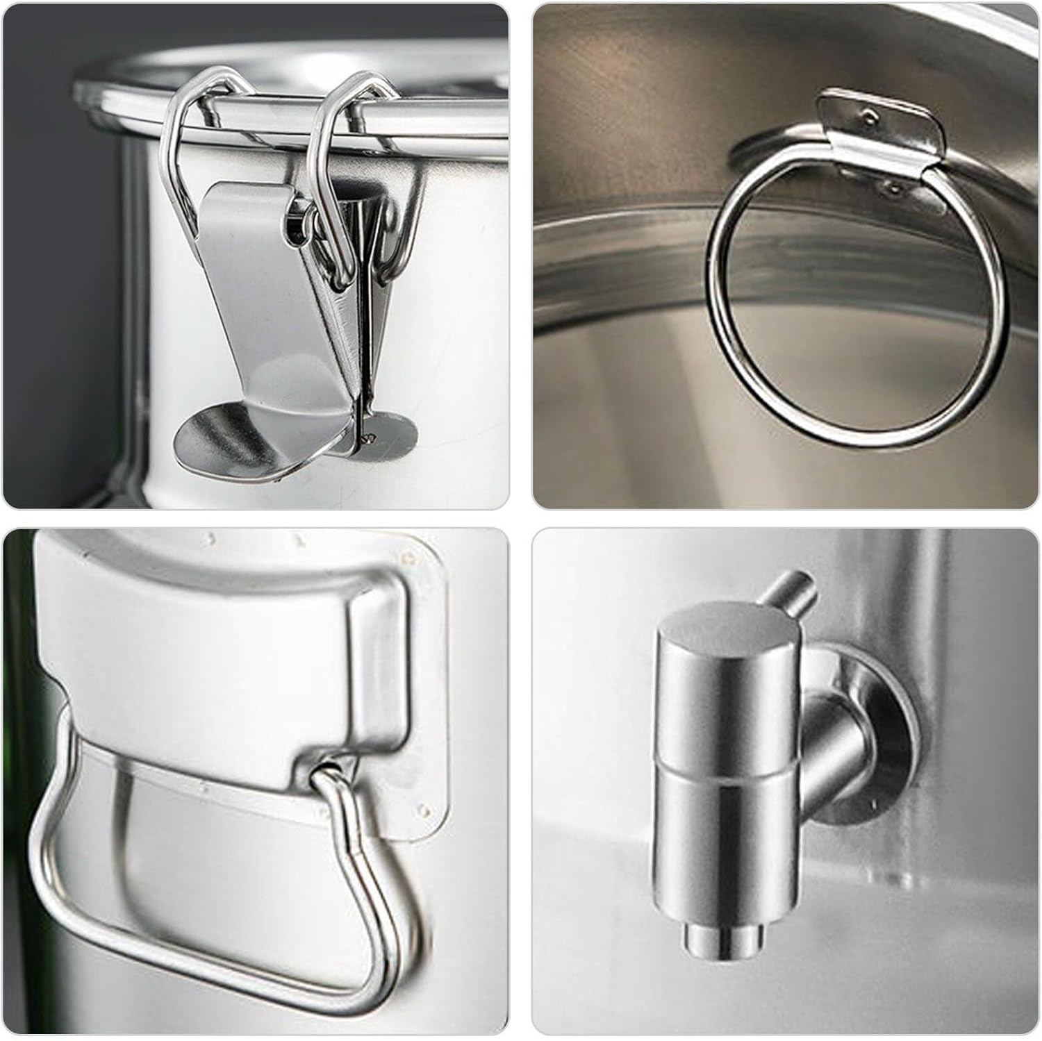 Milk Can Milk Bucket Stainless Steel Milk Bucket Milk Can Wine Pail with Spigot Storage Sealed Barrel Milk Transport Can Milk Jug