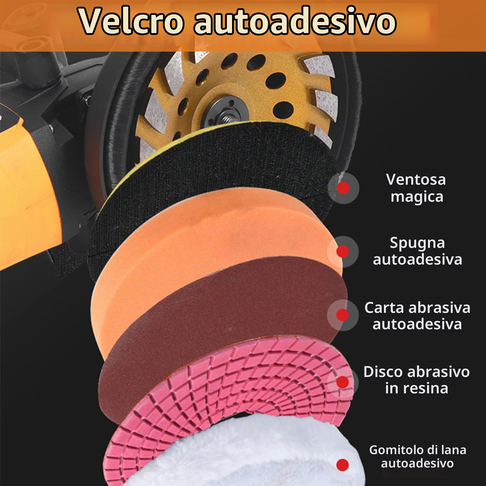 Levigatrice per Cartongesso, Levigatrice per Pareti da 1100W 2800 giri/min per levigatrici Ø 180mm Disco Abrasivo Carteggiatrice per Cemento per Pareti Pavimenti in Cemento