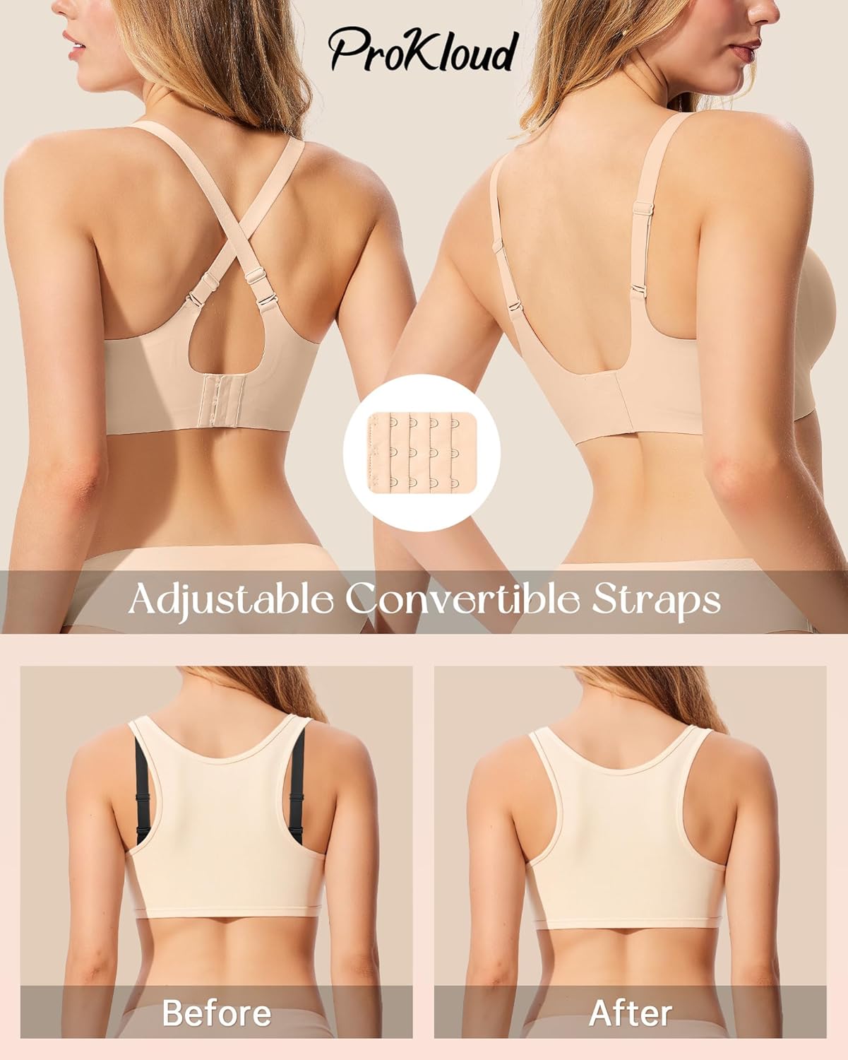 Bras for Women No Underwire Wireless Jelly Bras Full Coverage Seamless Push Up Bralettes Support Tshirt Bra - Image 4