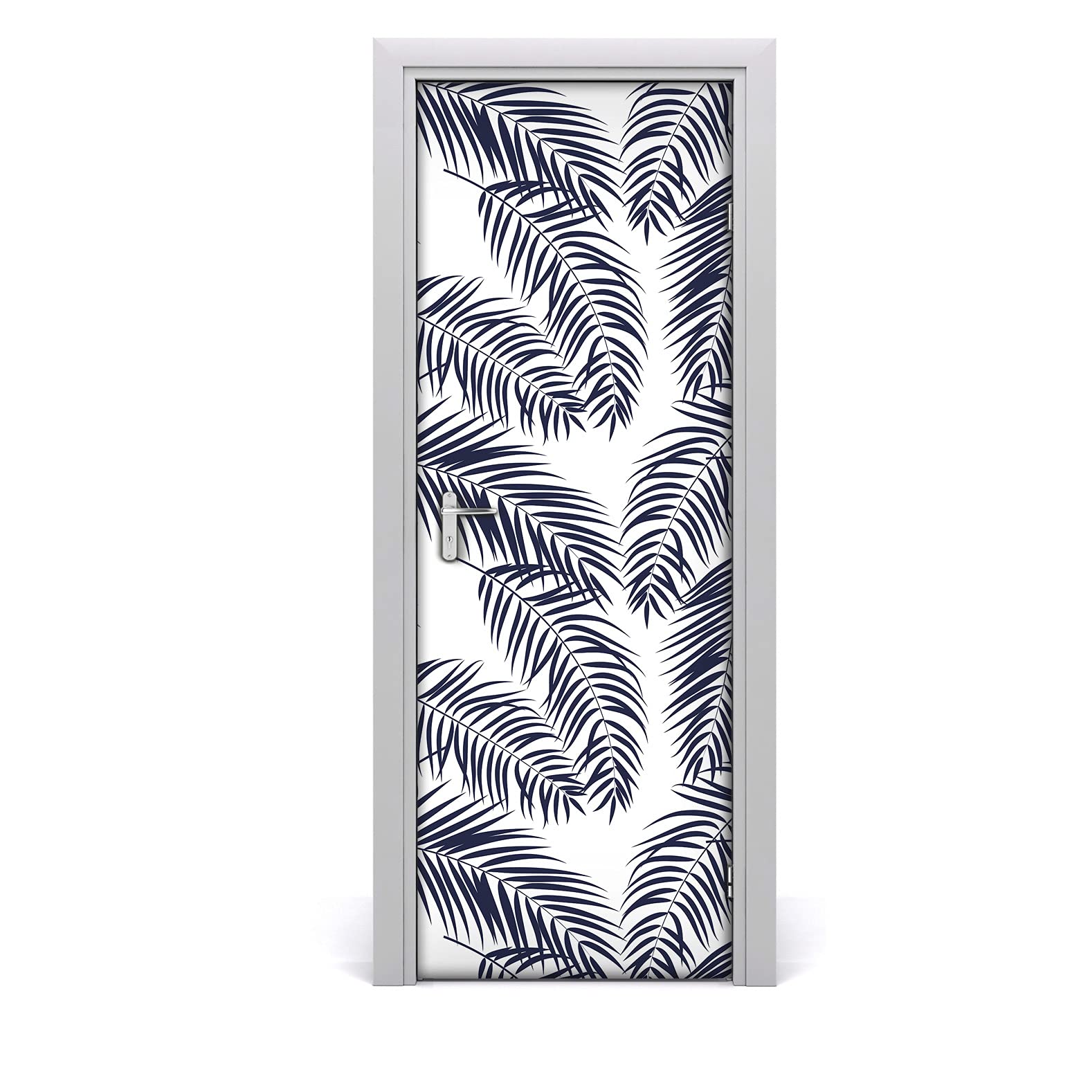 Papier peint sur la porte étanche et sticker mural palmier 70x200