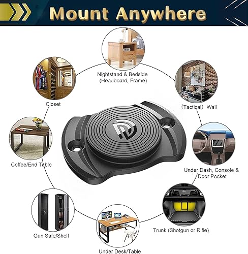 Miniatura 2 de DD Imán de pistola de 33 libras. Soporte magnético para pistola, antiarañazos, recubierto de goma, soporte oculto para armas de fuego para