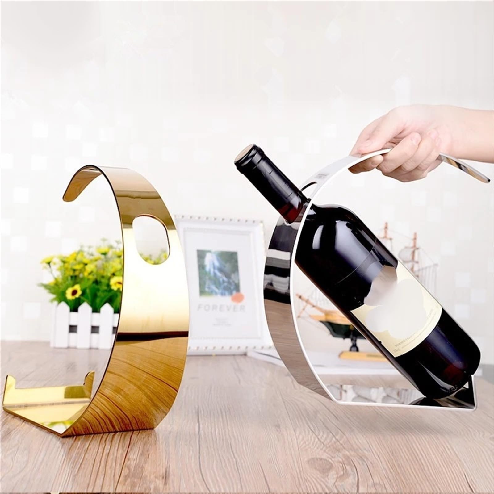 Portabottiglie da vino in acciaio inox singolo per bottiglie di vino