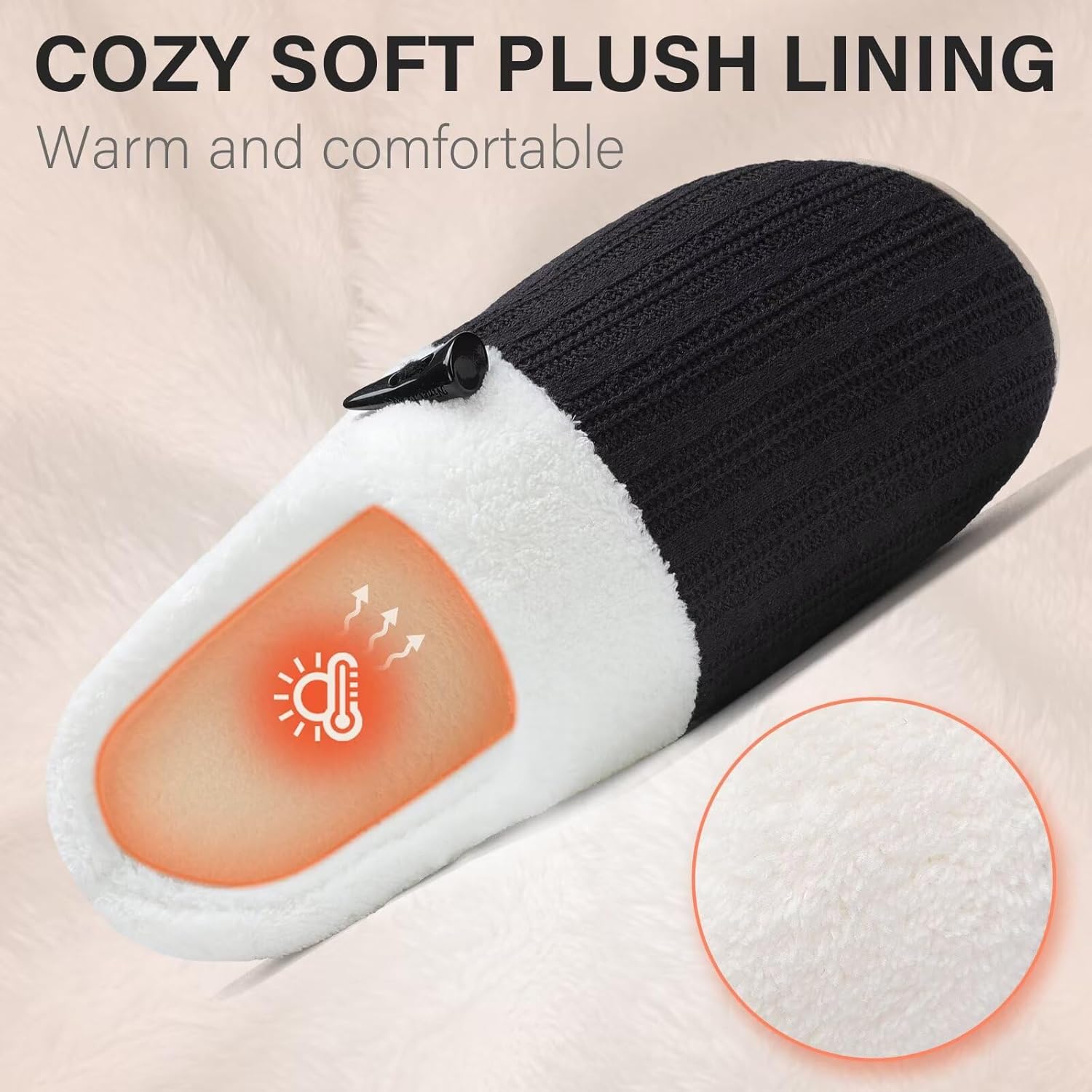 NineCiFun Women's Slippers Scuff Comfy Lightweight House Shoes Slip on Memory Foam Bedroom Slippers Indoor Outdoor Home Shoes with Soft Terry Lining - Image 4