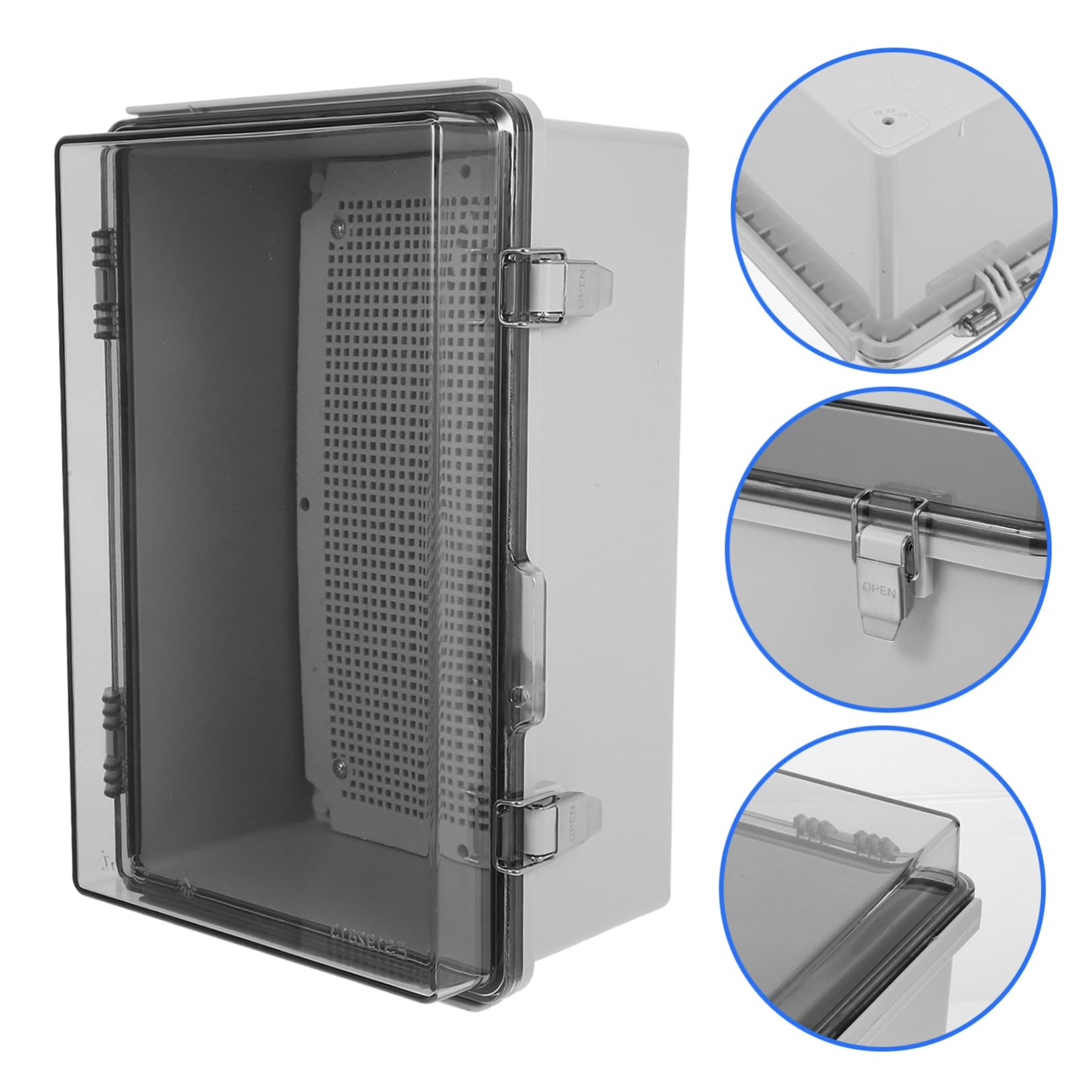 Caja de Conexiones de Cables para Exteriores Ip67 Abs con Placa | Montaje, Blanco con Tapa Translúcida, para Oficinas y Proyectos Eléctricos Comerciales