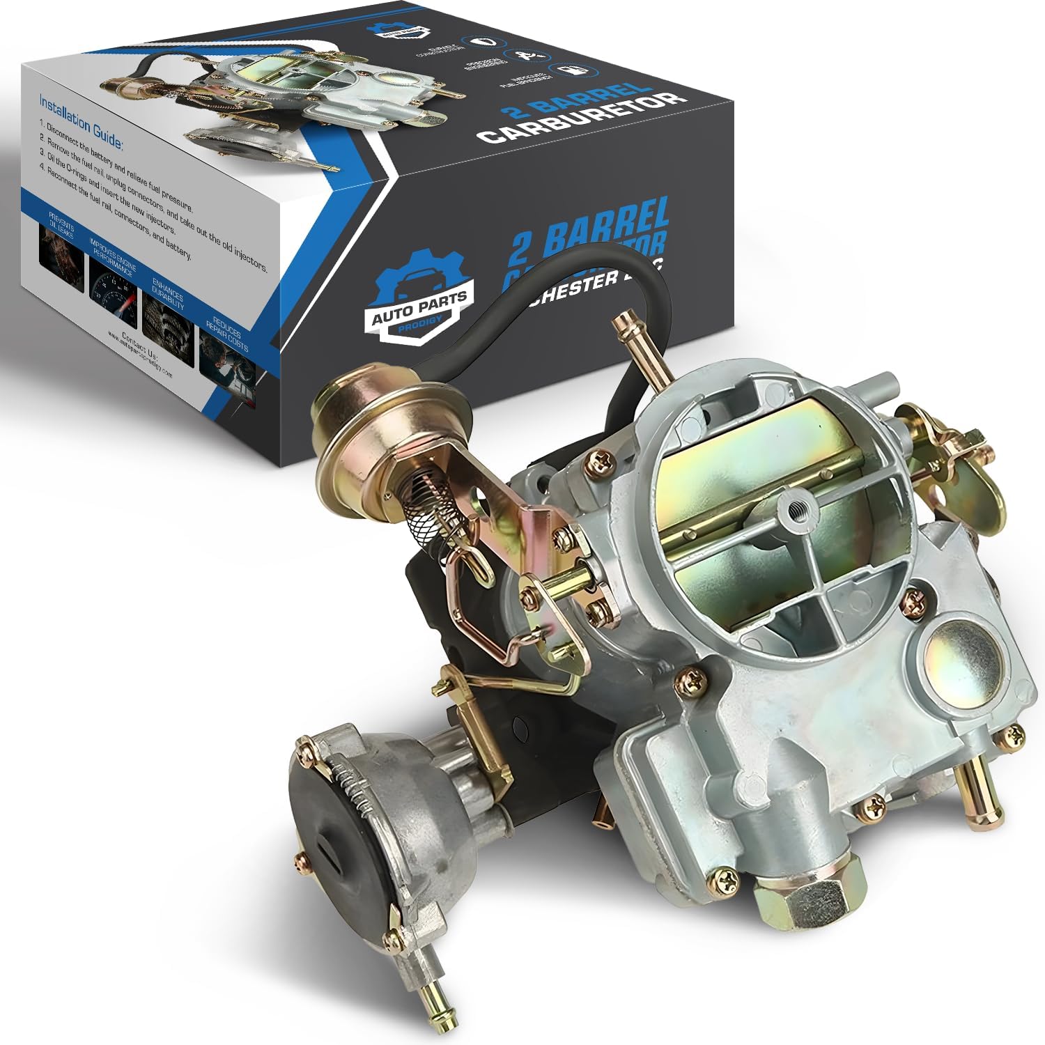 Rochester 2GC 2-Barrel Carburetor for Chevy 350 5.7L & 400 6.6L V8 - LARGE BASE ONLY (3 11/16" x 2 1/16") - Hot Air Choke - 1970-1980 C10 K10 Impala Chevelle GMC Pickup