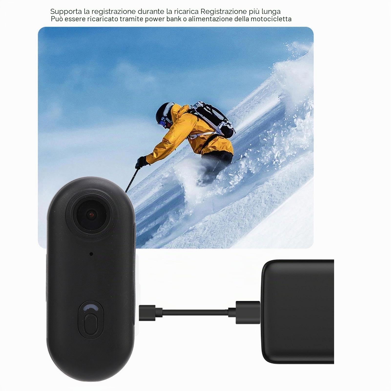 Bewinner Mini Videocamera 1080P HD, Action Camera Magnetica Indossabile con Clip Posteriore, Videoregistratore per Collare per Animali Domestici, Videocamera per Vlogging su Casco per