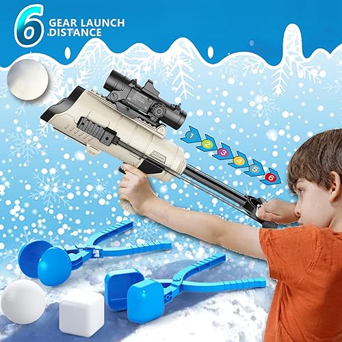 Miniatura 2 de TMIXIU Juguetes de nieve para niños al aire libre, kit de fabricación de bolas de nieve, lanzador de pistolas de bolas de nieve, moldes de nieve