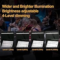 Vista 6 de Luces de soporte de música superbrillantes, luz LED con clip, batería extraíble, funciona con batería recargable, lámpara de abrazadera USB-C