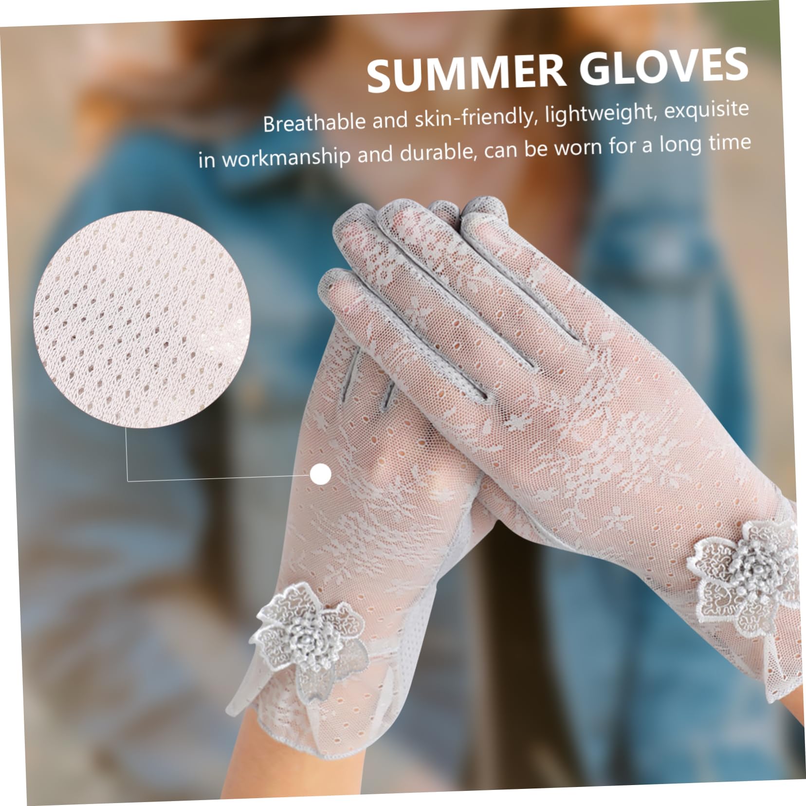 5 Pares Guantes de seda helada guantes de conducir guantes de vestir guantes de camping guantes de las mujeres guantes de sol para mujer protección UV seda de hielo Grey
