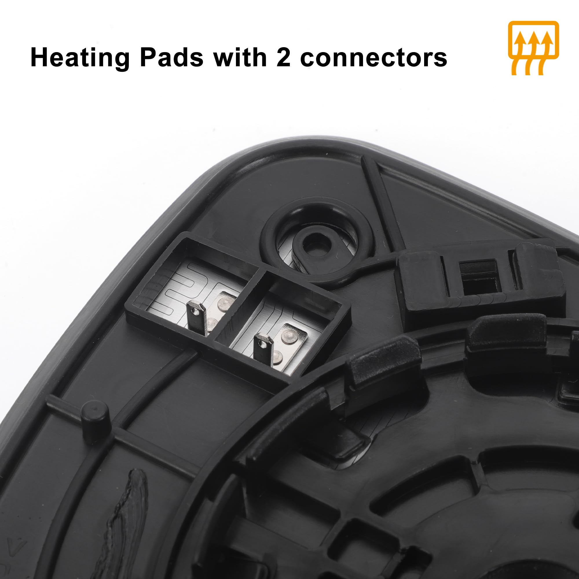 QUARKZMAN Vetro Specchietto Retrovisore Sinistro Riscaldato con Piastra di Supporto di Ricambio Bianco per Kia Rio 2012-2016.