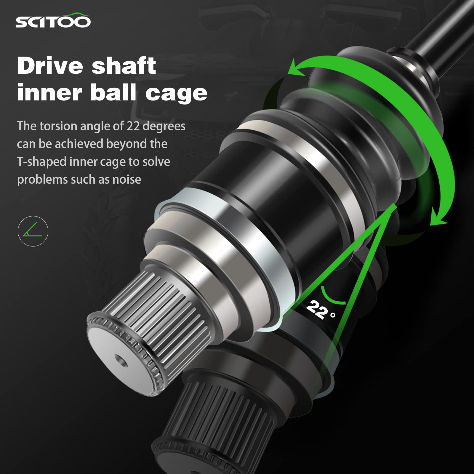 SCITOO Rear CV Axle Fit For 20072011 for Yamaha Grizzly 350 20072008