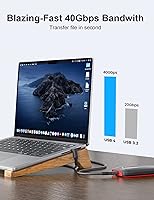 Vista 5 de XAOSUN Cable USB 4 de 240 W para cable Thunderbolt 4, cable de datos USB C de 3.3 pies, transferencia de 40 Gbps, pantalla 8K 4K, compatible con ROG