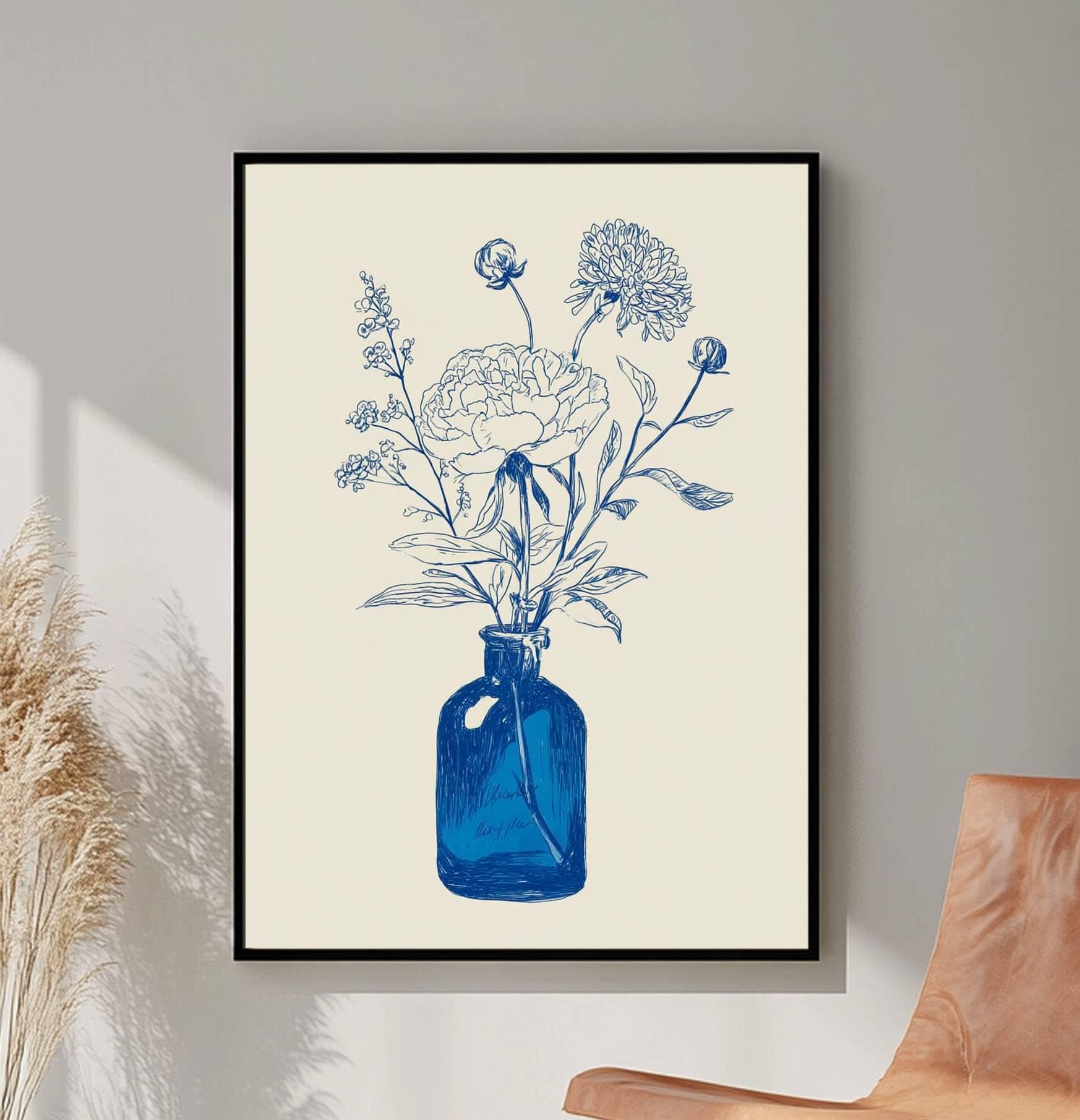 Nature morte florale bleue affiche moderne 70x100 poster mural - 8