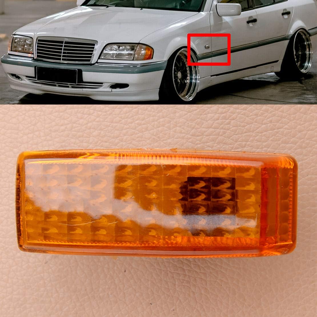 1pcs Amber Lens Side Marker Fender Light Repeater Indicator Turn Signal Lamp Fit for Mercedes-Benz W124 R129 W140 W202 W201
