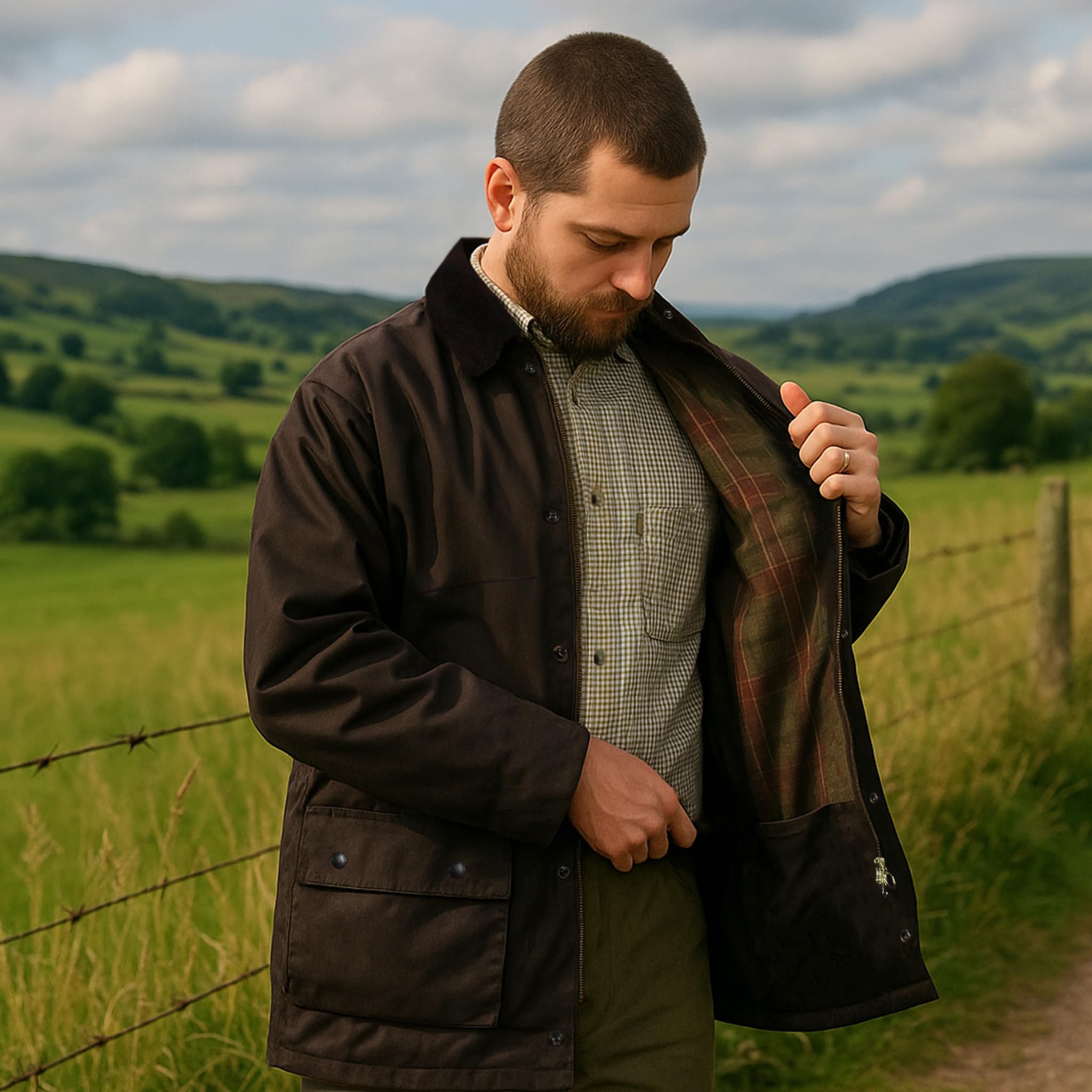 Game Unpadded Lightweight Wax Jacket Black Waterproof-Jackets Waterproof