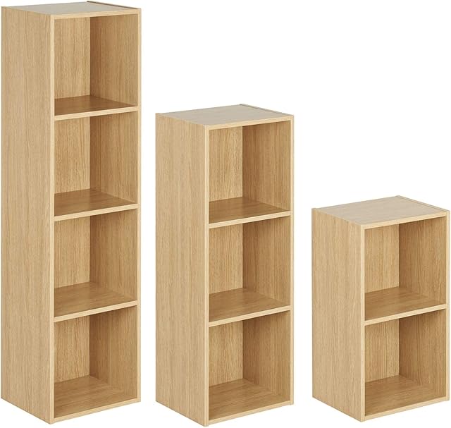 Hartleys Wooden Oak Effect Cube Storage Unit - Choice of Size