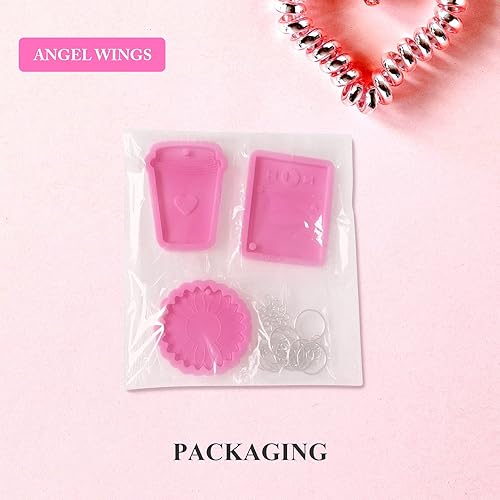 Miniatura 4 de Kit de moldes de resina de silicona de 43 piezas – Sun Flower Media Player forma de taza de café con agujero llavero molde chocolate caramelo