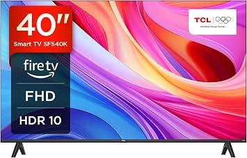 TCL 40SF540K 40-inch FHD Smart Television - HDR & HLG-Dolby Audio-DTS Virtual X/DTS-HD-Metal Bezel-less-Dual-band Wifi 5-with Fire OS 7 system [Energy Class F]