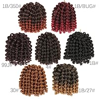 Vista 6 de Paquete de 3 trenzas de cabello rizado Jumpy Wand de 8 pulgadas, 20 mechones por paquete, 2.65 oz, extensiones de cabello sintético de ganchillo