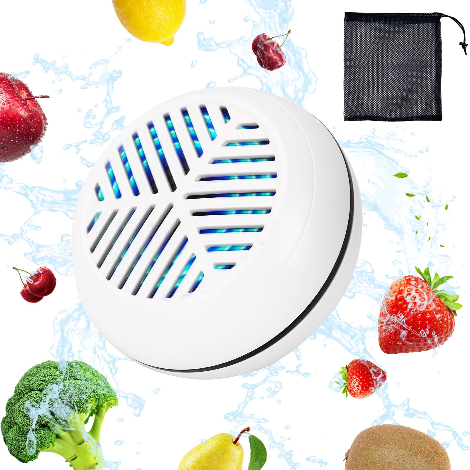 Obst-und Gemüsereiniger, Tragbarer Obst-und Gemüsewaschmaschine, Obst und Gemüse Waschmaschine, mit OH-Ionen-Reinigungstechnologie zum Waschen von Reis, Geschirr