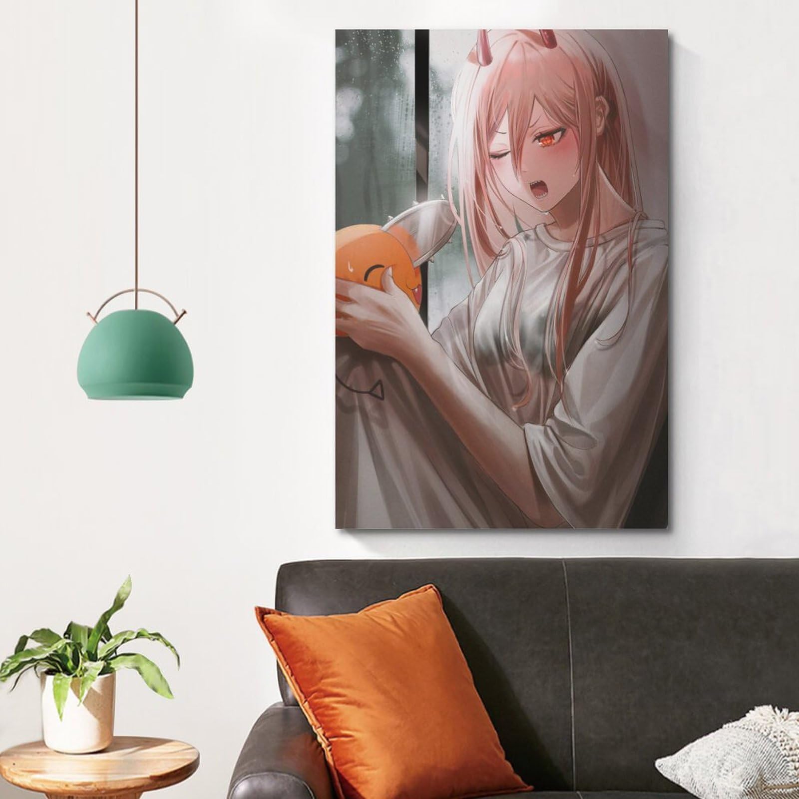 Anime Chainsaw Power And Pochita Poster Decorative Painting Canvas