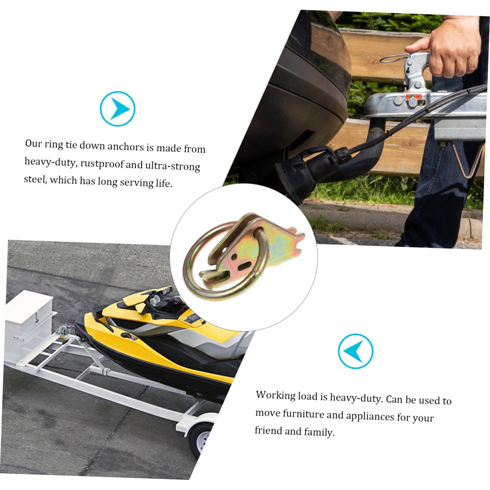 10piezas Anclajes De Amarre Anillo E-track Para Remolques Y Furgonetas Accesorios De Carga Ultra-fuertes De Acero Inoxidable