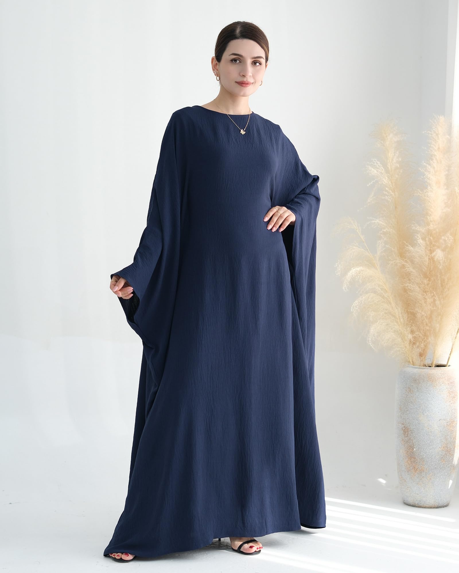 Gebetskleidung für Frauen 2 Stück Abaya Muslim Damen mit Khimar Hijab Muslimische Robe einfarbige lose einteilige