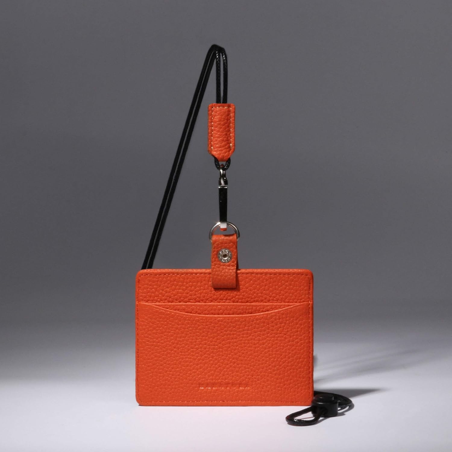 [HANATORA] 本革 IDカードホルダー IDカードケース パスケース 定期入れ カード入れ シュリンクカーフレザー ハンドメイド ギフトにも最適品 薄型 メンズ レディース ユニセックス Edel HCC04 橙色 オレンジ Orange