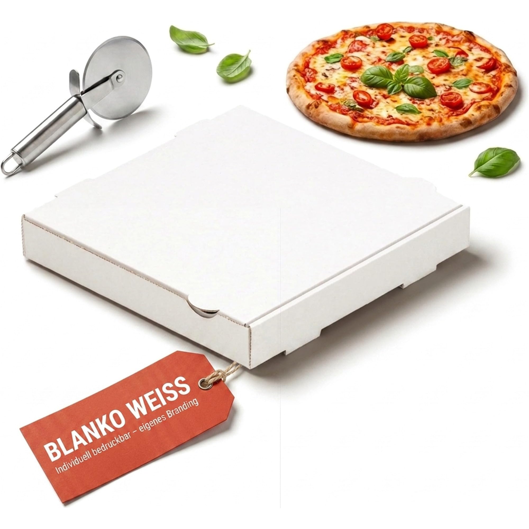 Boîtes à pizza KK Verpackungen | 100 pièces, 26x26x4 cm, boîtes à pizza Francia en blanc vierge | Boîtes à pizza de haute qualité sans motif