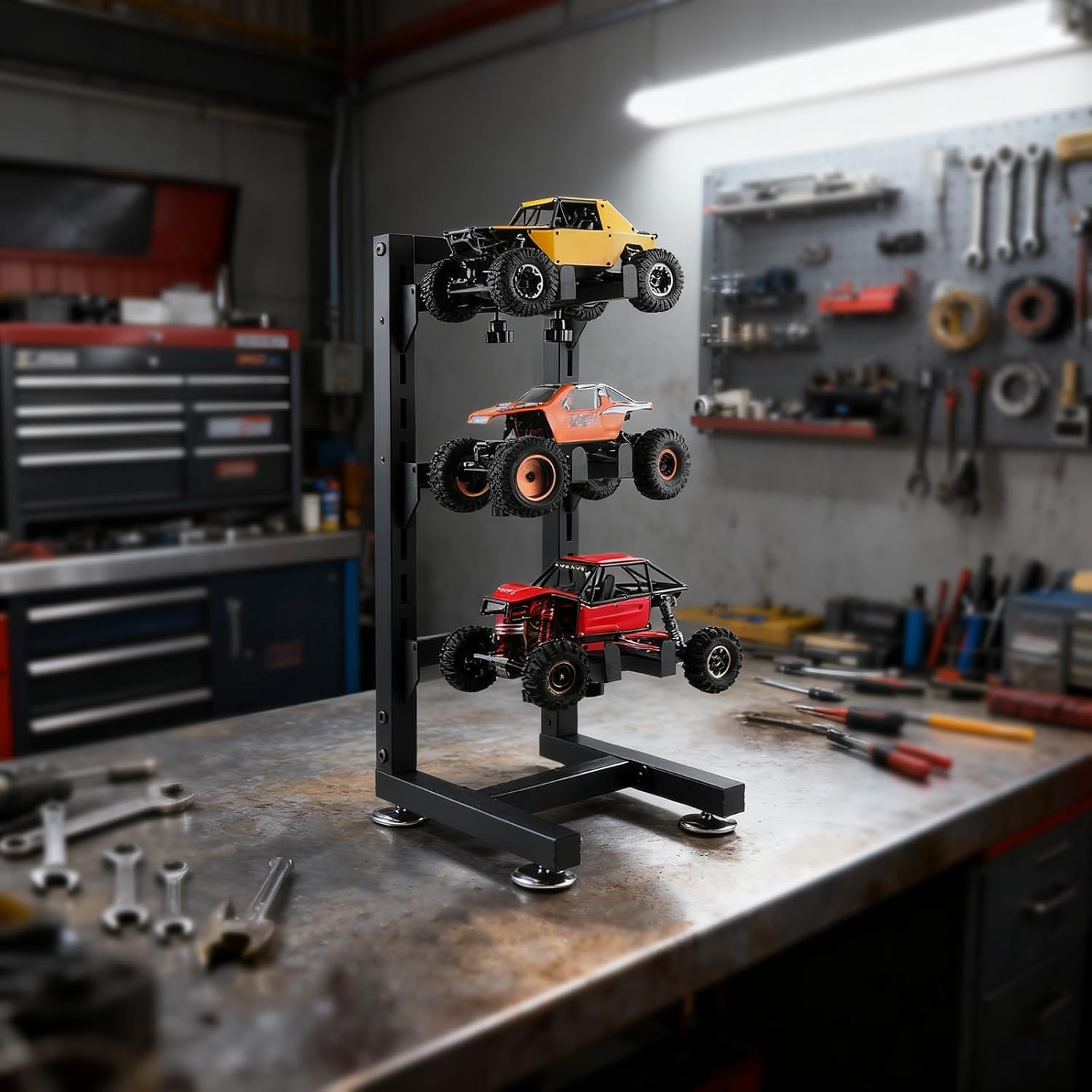 Multilayer Storage Rack Shelf Display Stand for RC Scale Model Cars 1/10 1/12 1/18 1/24 Compatible with TRX4 SCX10 TRX4M Ascent-18 FCX18 SCX24 Crawler Trucks Upgrades