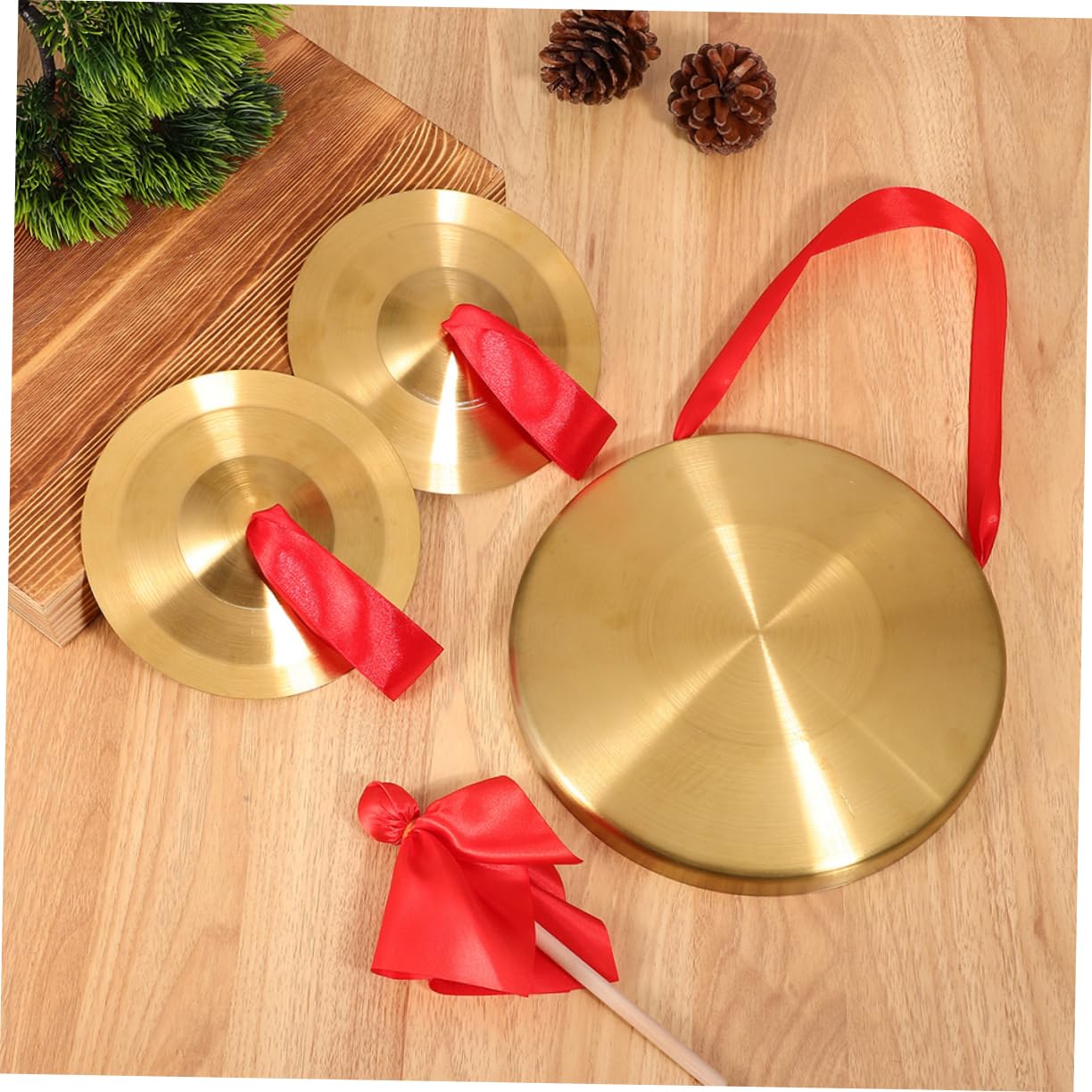ifundom Gong Instrument Chinese Decor Traditional Chinese Percussion Versatile Gong Mallet Stage Show