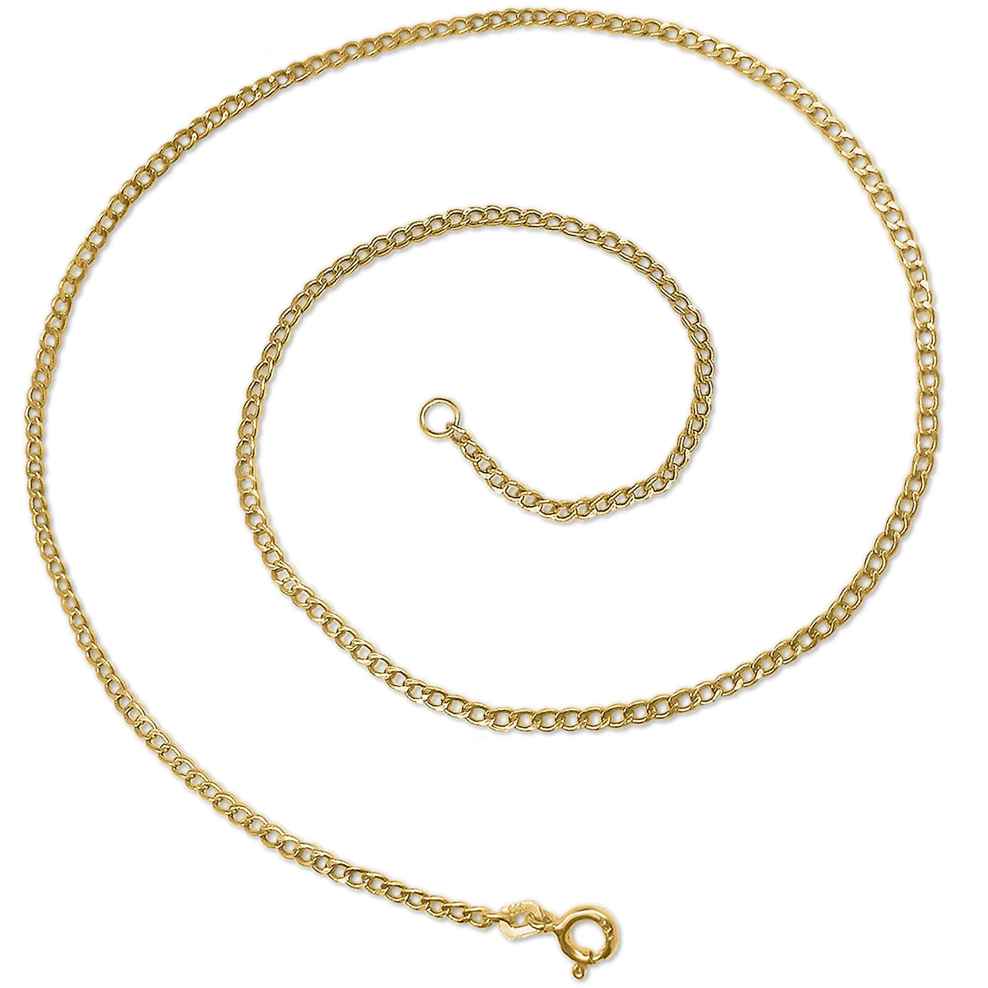 CLEVER SCHMUCK Złoty łańcuszek pancerka długość 45 cm, szerokość 2 mm, stabilne ogniwa łańcuszka, błyszczące złoto 333 8 karatów