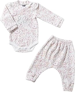 طقم بيجاما مكون من سالوبيت بكباسين وبنطلون وأكمام طويلة للأطفال من فول مون