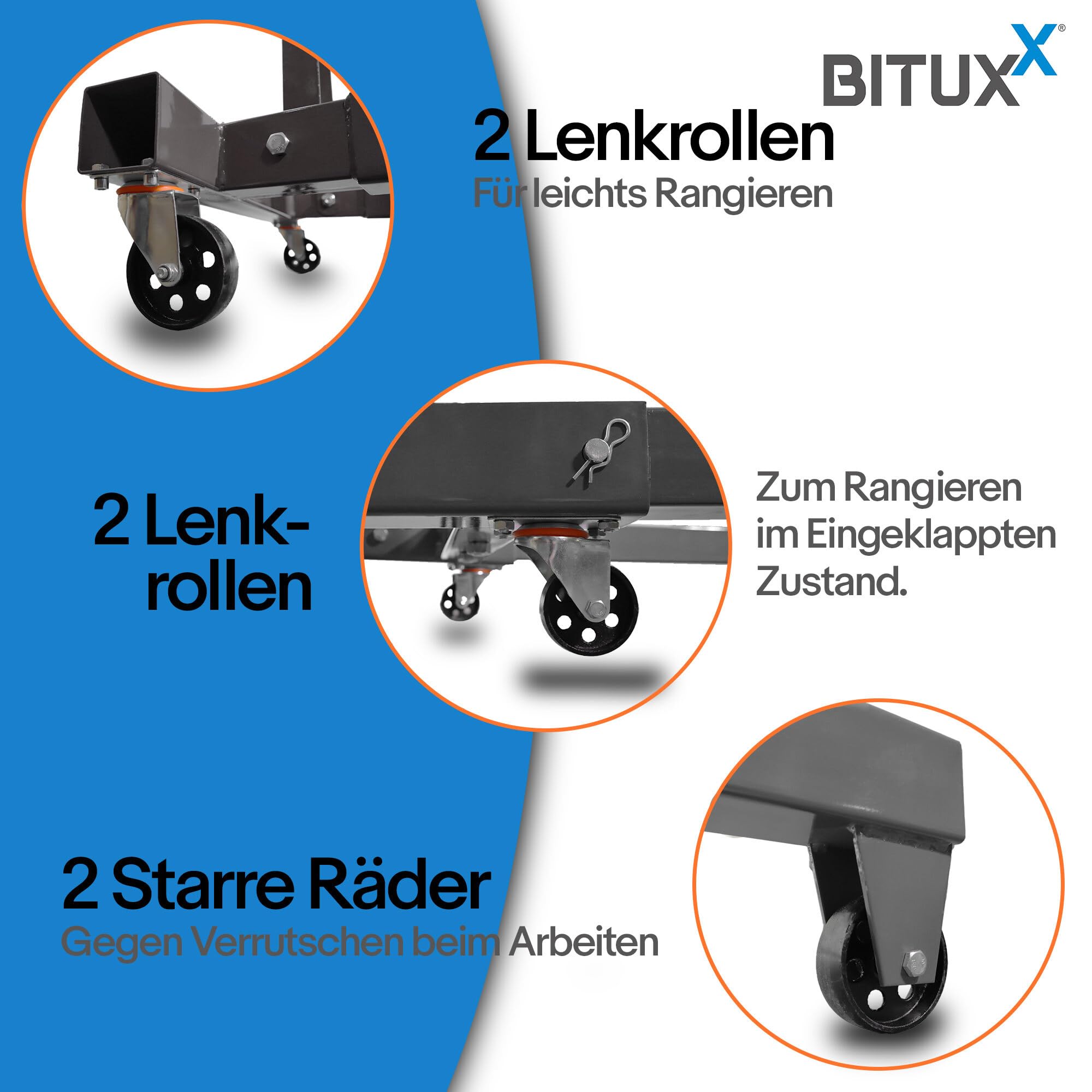 BITUXX Werkstattkran Hydraulischer Motorheber Motorkran Lastkran Hebekran Klappbar Motorhalter bis 2000 Kg Dunkelgrau
