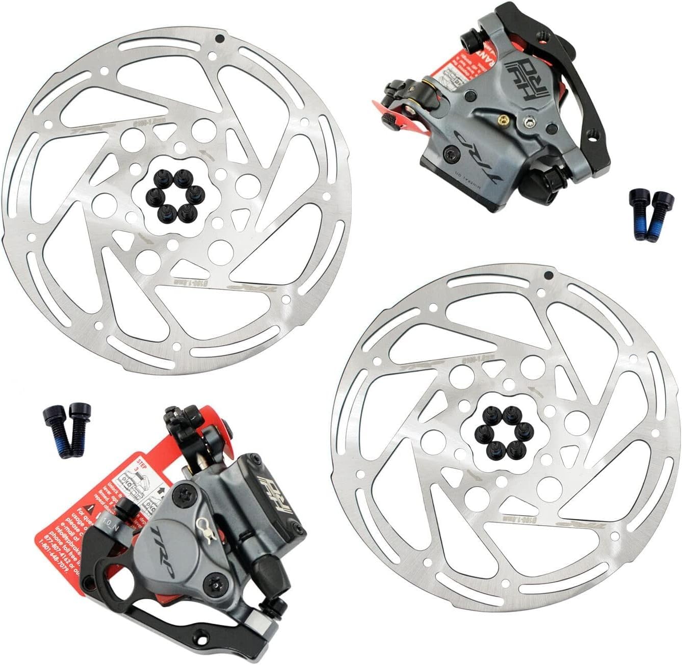 TRP HY/RD Road Hydraulic Disc Brake Set 160mm w/Rotor (Front+Rear), Gray #MH1701