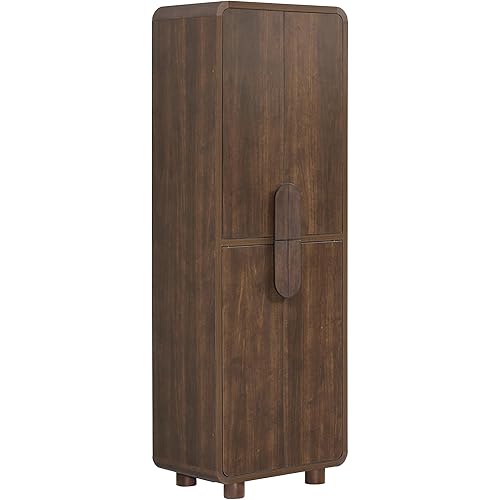 Crosley Furniture Millie Modern Kitchen Pantry Storage Cabinet with Shelves, Dining, Laundry Room, Bathroom, Brown