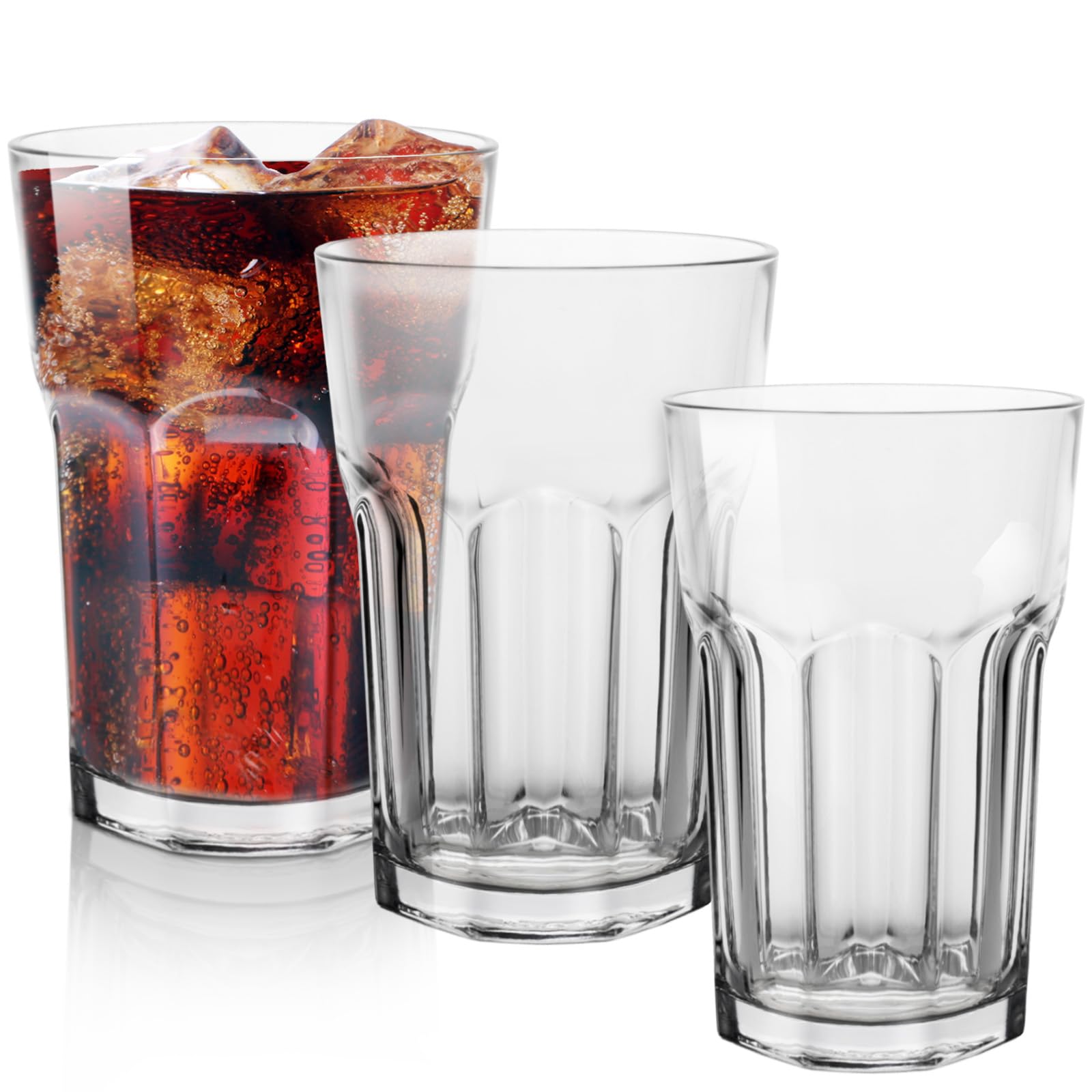 Konzept 11 Wasserglaser Set 12-teilig Stapelbar 410ml - Ideal für Saft, Wasser und Latte Macchiato