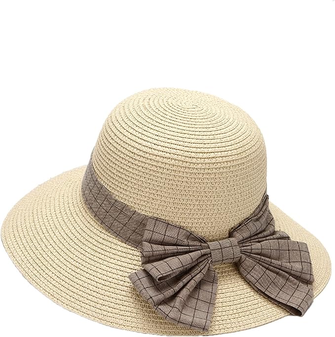 Amandaz Women Straw Sun Hat Summer,Beach Cap Foldable Visor Floppy Hats