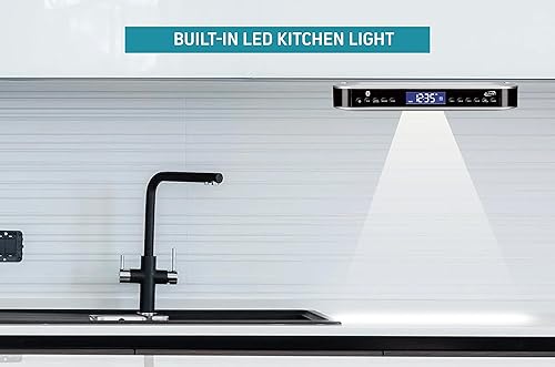 Miniatura 3 de iLive - Altavoz Bluetooth estéreo inalámbrico bajo el mostrador, reloj despertador digital, temporizador de cocina, altavoces HD duales, pantalla