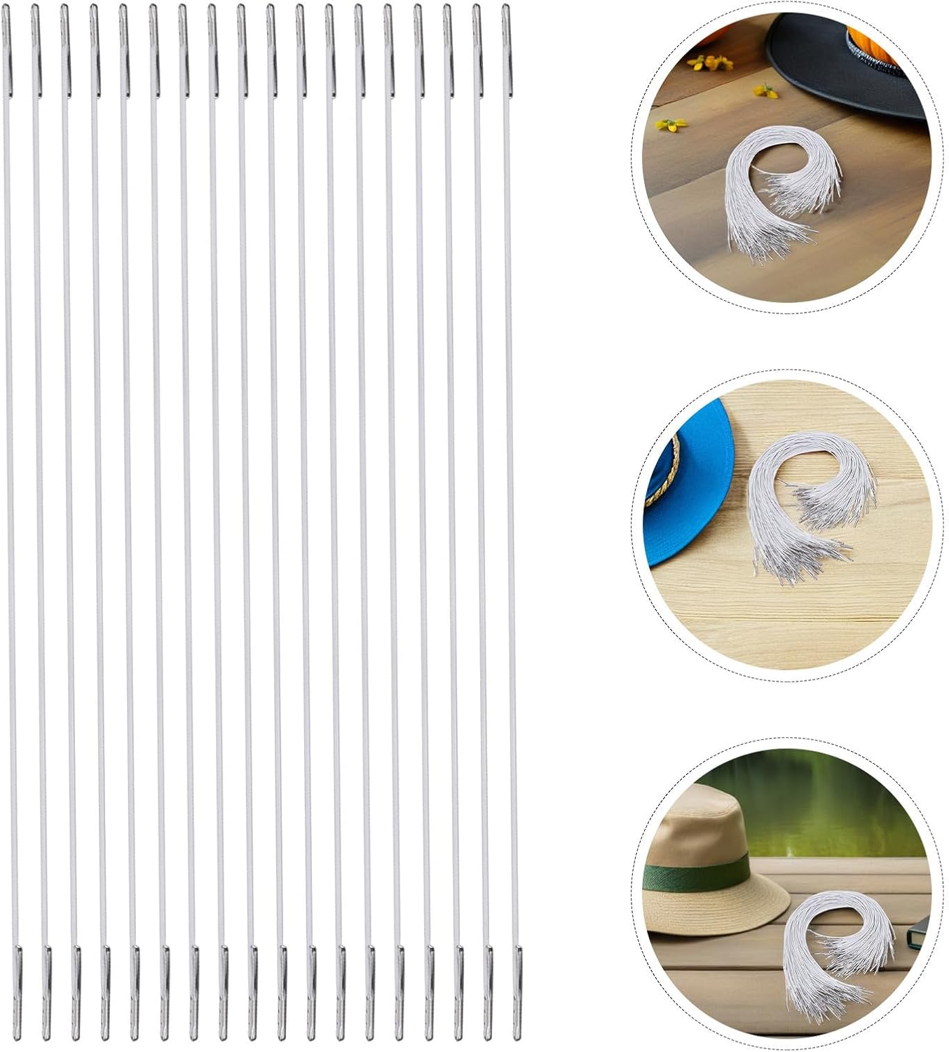 FOMIYES 120pcs White Face Mask Elastic String Hat Strap, Polypropylene Fiber Elastic Band for Mask Making and Versatile Hat String Compatibility, Enhanced Comfort and Fit for Outdoor