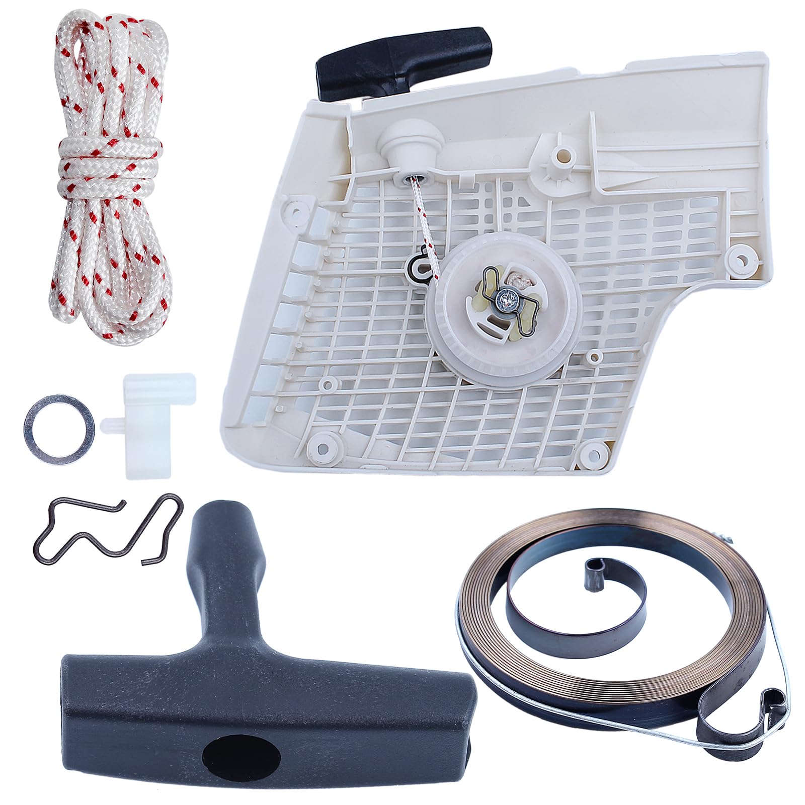 Kit de Agarre de Cuerda con trinquete de Resorte Adecuado para Arranque de Retroceso, Compatible con Motosierra MS270, MS280, MS270C, MS280C, MS 270 y 280. Pieza de Repuesto.