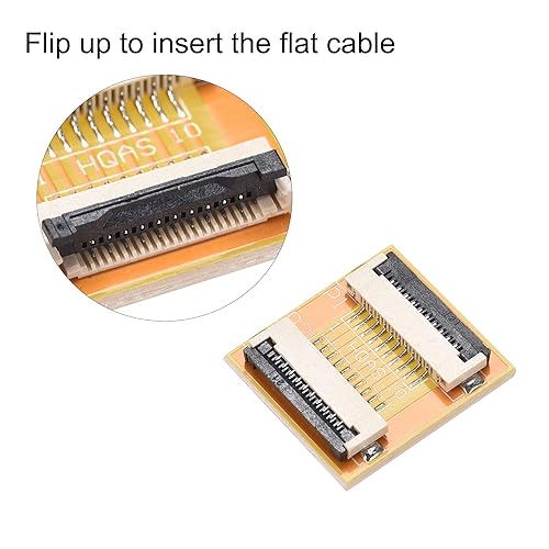 Miniatura 4 de uxcell Cable plano flexible (tipo A) y kit de adaptador de extensión abatible para montar, 10 pines de 0.039 in de paso 7.874 in FFC para TV LCD,
