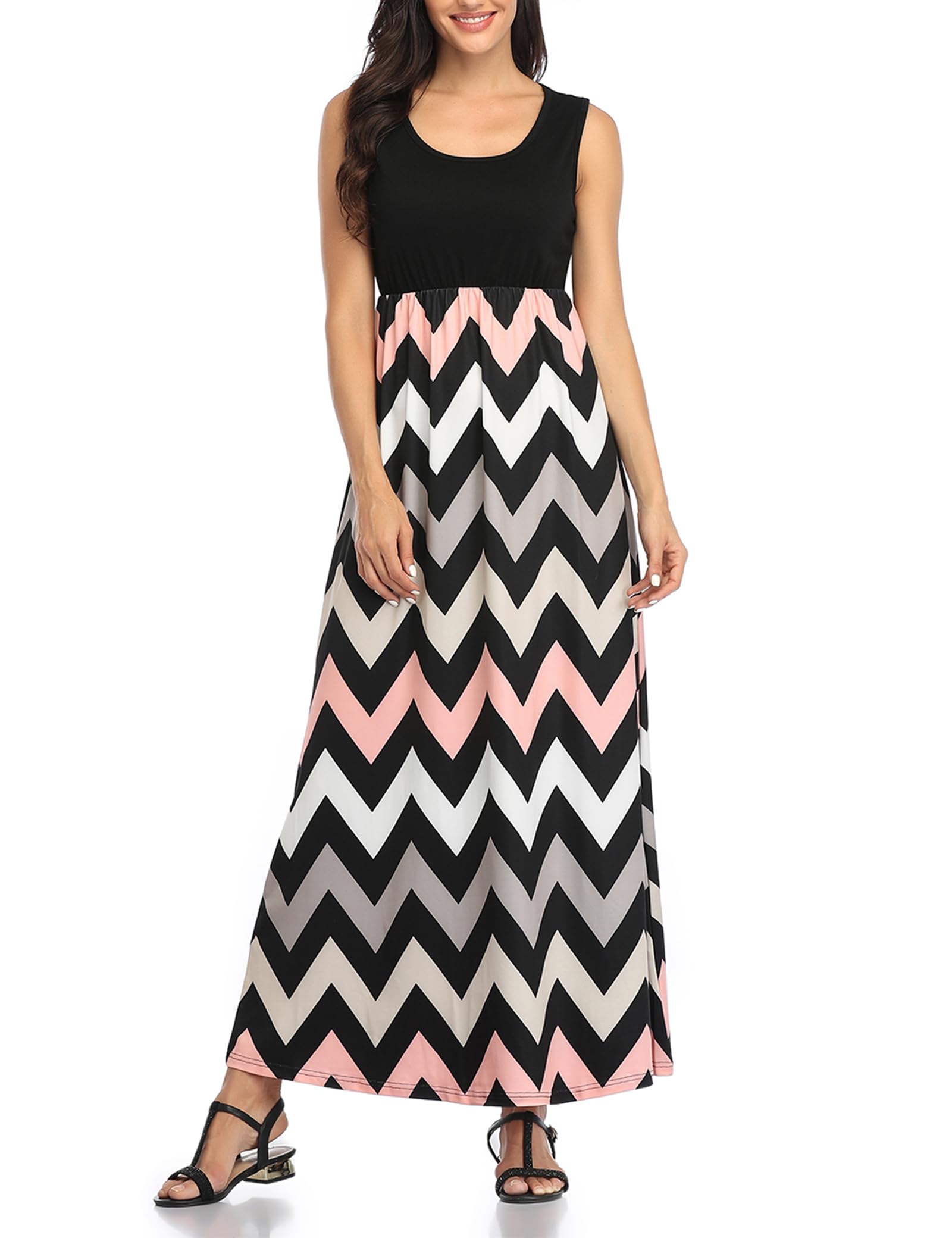 Lacavocor Womens Summer Maxi Dress Tank Top Sleeveless Long Dresses