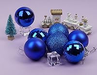 Vista 4 de Emopeak - Juego de 24 esferas navideñas, ornamentos irrompibles, 4 estilos, decoración colgante para árbol de Navidad, boda o fiesta