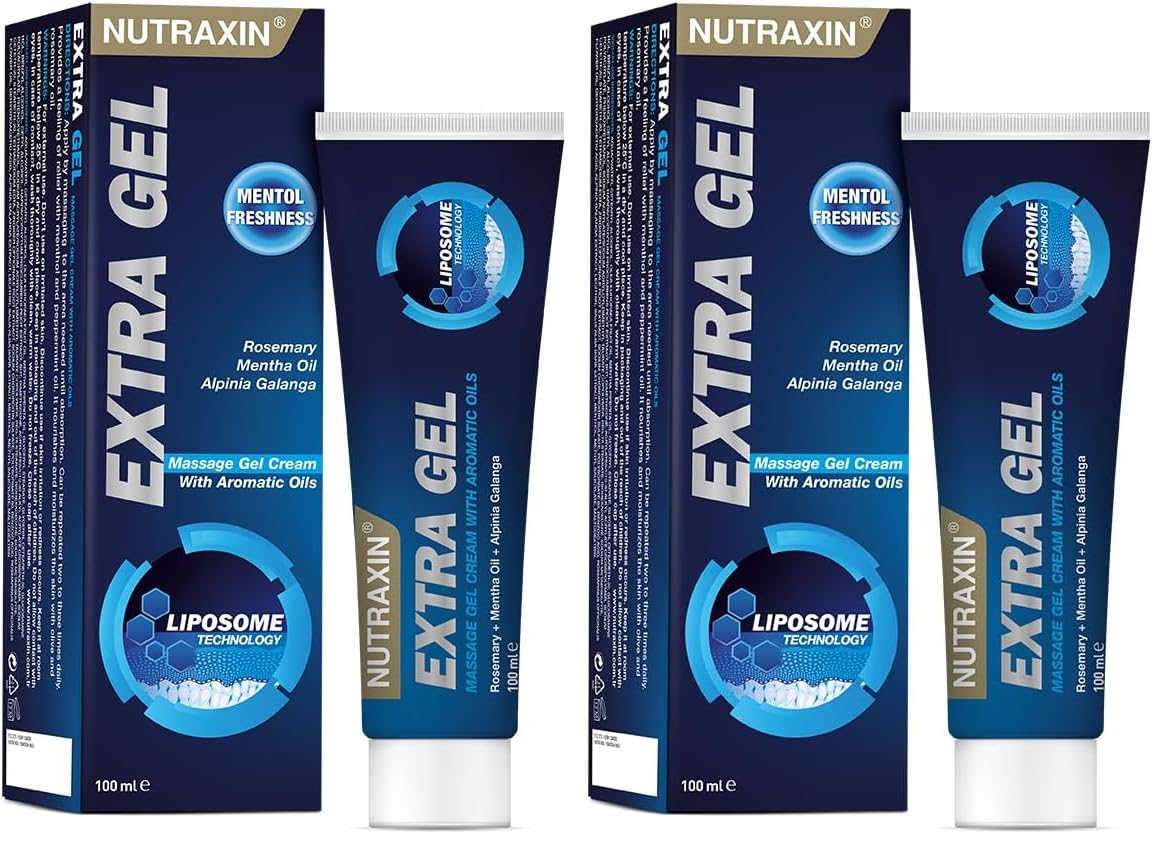 Nutraxin Extra Gel – Glukozamin, Kondroitin, Şeytan Pençesi ve Ak Söğüt İçeren Eklem Destekleyici Masaj Jeli – 100 ml – Lipozom Teknolojili (2 paketi)